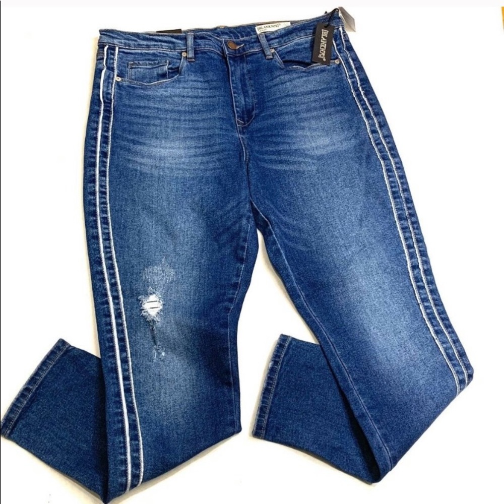 Blank NYC The Bond Tuxedo Stripe Skinny Jeans NWT